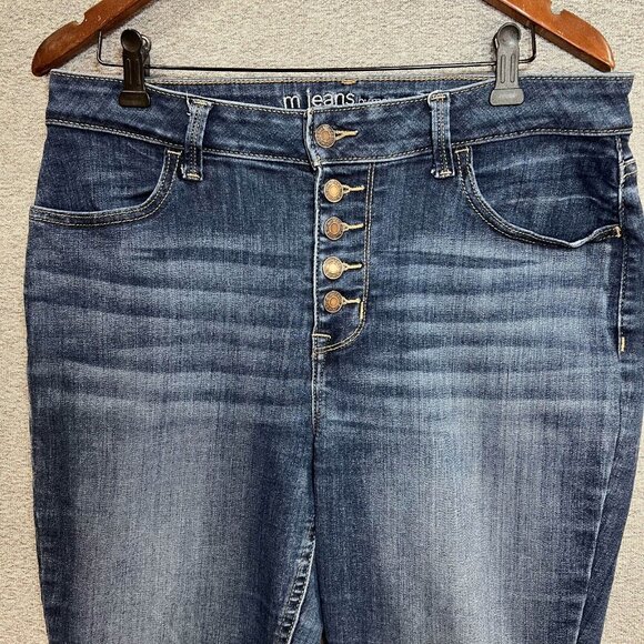Maurices Jeans Women Size L Blue Skinny High Rise Button Fly Stretch Curvy - Picture 4 of 16